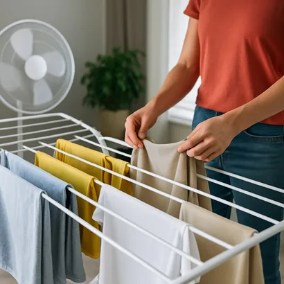 Garments drying on a rack